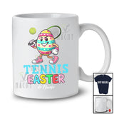 Personalized Custom Name Tennis Easter; Colorful Easter Egg Playing Custom Name Sport Player T-Shirt