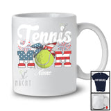 Personalized Custom Name Tennis Mom, Proud 4th Of July USA Flag Headband, Patriotic Family T-Shirt
