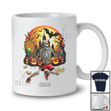 Personalized Custom Name Tennis Skeleton Player; Horror Halloween Moon Sport Playing Team T-Shirt