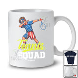 Personalized Custom Name Tennis Squad; Amazing 4th Of July Dabbing Sport Player; Patriotic T-Shirt