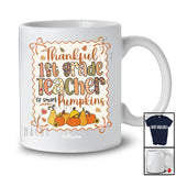 Personalized Custom Name Thankful 1st Grade Teacher; Lovely Thanksgiving Fall Bow Tie; Family T-Shirt