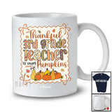 Personalized Custom Name Thankful 3rd Grade Teacher; Lovely Thanksgiving Fall Bow Tie; Family T-Shirt