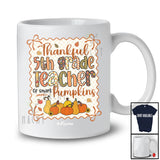 Personalized Custom Name Thankful 5th Grade Teacher; Lovely Thanksgiving Fall Bow Tie; Family T-Shirt