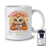 Personalized Custom Name Thankful Blessed; Lovely Thanksgiving Fall Turkey Coffee; Vintage Retro T-Shirt