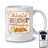 Personalized Custom Name Thankful Teacher; Lovely Thanksgiving Fall Bow Tie; Family T-Shirt