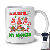 Personalized Custom Name Thankful for My Gnomies; Joyful Christmas Snow Three Gnomes T-Shirt