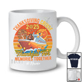 Personalized Custom Name Thanksgiving Cruise 2025; Lovely Turkey Family Vintage Retro T-Shirt