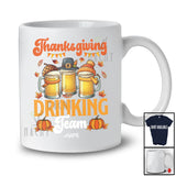 Personalized Custom Name Thanksgiving Drinking Team; Adorable Three Beer Glasses; Drunker Family T-Shirt