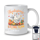 Personalized Custom Name Thanksgiving Eating Team; Lovely Fall Leaves Chicken Farmer Family T-Shirt