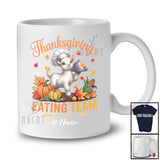 Personalized Custom Name Thanksgiving Eating Team; Lovely Fall Leaves Goat Farmer Family T-Shirt