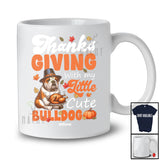 Personalized Custom Name Thanksgiving With My Little Cute Bulldog; Lovely Fall Roast Turkey T-Shirt