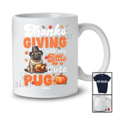 Personalized Custom Name Thanksgiving With My Little Cute Pug; Lovely Fall Roast Turkey T-Shirt