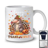 Personalized Custom Name Thanksgiving; Adorable Armadillo Plaid Turkey Pumpkin; Wild Animal T-Shirt