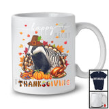 Personalized Custom Name Thanksgiving; Adorable Badger Plaid Turkey Pumpkin; Wild Animal T-Shirt