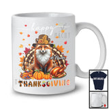 Personalized Custom Name Thanksgiving; Adorable Fox Plaid Turkey Pumpkin; Wild Animal T-Shirt