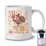 Personalized Custom Name Thanksgiving; Adorable Plaid Pilgrim Turkey Fall Leaves; Family T-Shirt