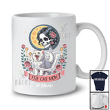 Personalized Custom Name The Cat Mom; Humorous Halloween Skeleton Flowers; Family T-Shirt