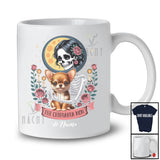 Personalized Custom Name The Chihuahua Mom; Humorous Halloween Skeleton Flowers; Family T-Shirt