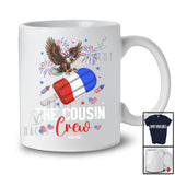 Personalized Custom Name The Cousin Crew; Lovely 4th of July Eagle Riding Ice Cream; Patriotic T-Shirt