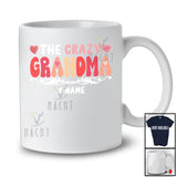 Personalized Custom Name The Crazy Grandma; Amusing Mother's Day Hearts; Family Group T-Shirt