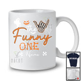 Personalized Custom Name The Funny One, Humorous Halloween Skeleton Hand, Boo Ghost T-Shirt