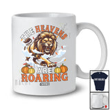 Personalized Custom Name The Heavens Are Roaring; Joyful Thanksgiving Lion Fall Pumpkins T-Shirt
