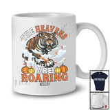 Personalized Custom Name The Heavens Are Roaring; Joyful Thanksgiving Tiger Fall Pumpkins T-Shirt