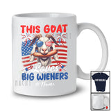 Personalized Custom Name This Goat Loves Big Wieners; Sarcastic 4th Of July US Flag Goat Sausage T-Shirt