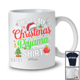 Personalized Custom Name This Is My Christmas Pajama Shirt; Amusing X-mas Lights Santa; Family T-Shirt
