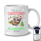 Personalized Custom Name This Is My Christmas Pajama Shirt; Amusing X-mas Santa Sloth T-Shirt
