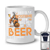 Personalized Custom Name This Is My Costume Give Me A Beer; Horror Halloween Skeleton; Drinking T-Shirt