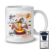 Personalized Custom Name This Is My Human Costume Horse, Humorous Halloween Horse Pumpkin T-Shirt