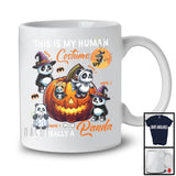 Personalized Custom Name This Is My Human Costume Panda, Humorous Halloween Panda Pumpkin T-Shirt