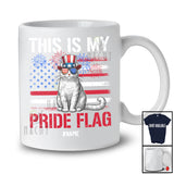 Personalized Custom Name This Is My Pride Flag; Amazing 4th Of July US Flag Cat Patriotic T-Shirt