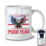 Personalized Custom Name This Is My Pride Flag; Amazing 4th Of July US Flag Eagle Patriotic T-Shirt
