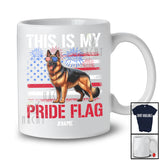 Personalized Custom Name This Is My Pride Flag; Proud 4th Of July US Flag German Shepherd Patriotic T-Shirt