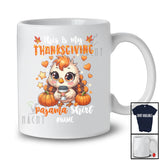 Personalized Custom Name This Is My Thanksgiving Pajama Shirt; Lovely Fall Turkey Coffee T-Shirt