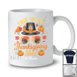 Personalized Custom Name This Is My Thanksgiving Shirt; Joyful Pilgrim Sunglasses Face T-Shirt