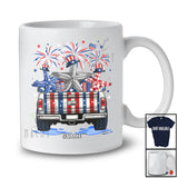 Personalized Custom Name Three American Flag Starfish On Truck; Amazing 4th Of July Patriotic T-Shirt