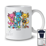 Personalized Custom Name Three Axolotl Teaching; Adorable Back To School Teacher Librarian T-Shirt