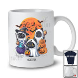Personalized Custom Name Three Black Cat Boo Ghost Cosplay; Lovely Halloween Moon Cat Owner T-Shirt
