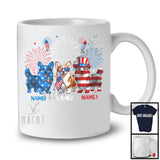 Personalized Custom Name Three Blue Red White Corgi, Adorable 4th Of July USA Flag Patriotic T-Shirt
