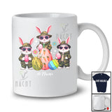 Personalized Custom Name Three Bunnies Hunting Eggs; Amazing Easter Bunny; Custom Name Family T-Shirt