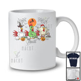 Personalized Custom Name Three Costume Chicken; Creepy Halloween Witch Zombie Boo; Animal T-Shirt