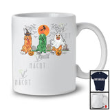 Personalized Custom Name Three Costume Golden Retriever; Creepy Halloween Witch Zombie Boo T-Shirt