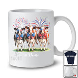 Personalized Custom Name Three Cow Bow Tie; Amazing 4th of July Farming Farmer Patriotic T-Shirt