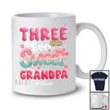 Personalized Custom Name Three Ever Sweet Grandpa; Joyful 3rd Birthday Donut Lover; Girls Family T-Shirt