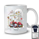Personalized Custom Name Three Gnomes; Adorable Christmas Tree Lights Moon; Gnomies T-Shirt