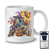 Personalized Custom Name Three Mummy Witch Armadillo, Scary Halloween Wild Animal, Pumpkin T-Shirt