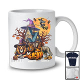 Personalized Custom Name Three Mummy Witch Lion, Scary Halloween Animal Lover, Pumpkin T-Shirt